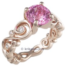 Contemporary Infinity Engagement Ring with Lab Created Pink Sapphire