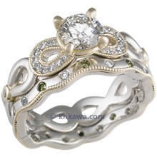 Pave Infinity Engagement Ring Set