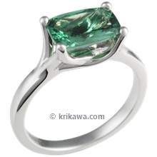 Angel Solitaire Engagement Ring with Tsavorite