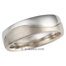 Two Tone Wedding Band in White Gold and Palladium
