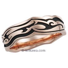 Tribal Eternity Wedding Band in Rose Gold