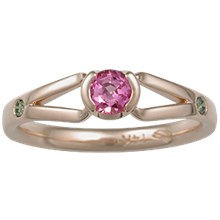  Modern Branch Engagement Ring with Pink Sapphire in Rose Gold  - top view