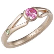 Modern Branch Engagement Ring with Pink Sapphire in Rose Gold