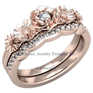 Rose Poppy Daisy Bridal Set