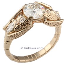 Dragonfly Engagement Ring in Yellow Gold