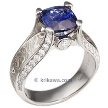 Juicy Light Engagement Ring with Blue Sapphire