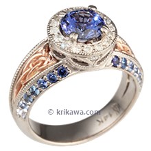 Vintage Celtic Knot Engagement Ring with Blue Sapphire