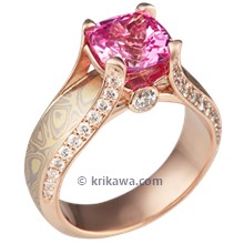 Trigold Juicy Light Engagement Ring with Pink Sapphire