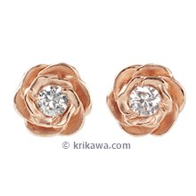 Large Rose Diamond Stud Earrings