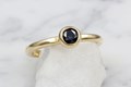 Mokume Flush Stone Solitaire Engagement Ring