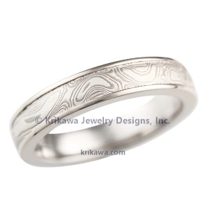 Mokume Wedding Band