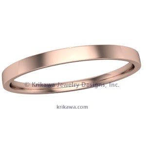 Narrow Delicate Wedding Band in Rose Gold