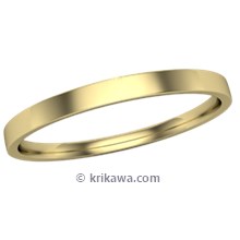 Narrow Delicate Wedding Band in Yellow Gold