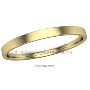 Narrow Delicate Wedding Band in Yellow Gold