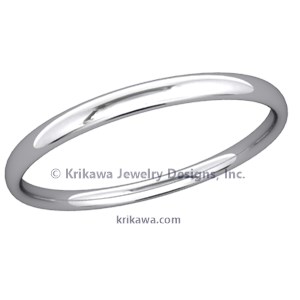Narrow Delicate Wedding Band with oval cross section