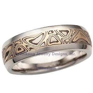 Mokume Wedding Band