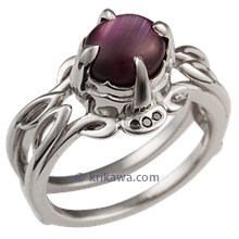 Alien Elegance Engagement Ring with Star Sapphire