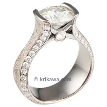 White Juicy Liqueur Engagement Ring with Moissanite