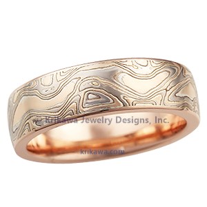 Mokume Wedding Band