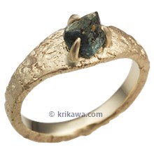 Ancient Roman Style Engagement Ring in Yellow Gold