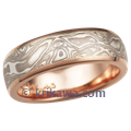 Rose Gold Mokume Wedding Band