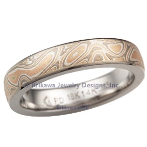 Mokume Wedding Band