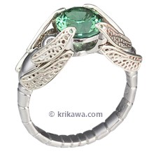 Tourmaline Dragonfly Engagement Ring