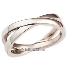 White Gold Crossover Layered Wedding Band