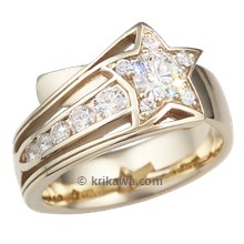 Yellow Gold Shooting Star Engagement Ring