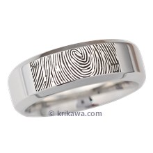 Personalize your beveled-edge band with a single fingerprint.