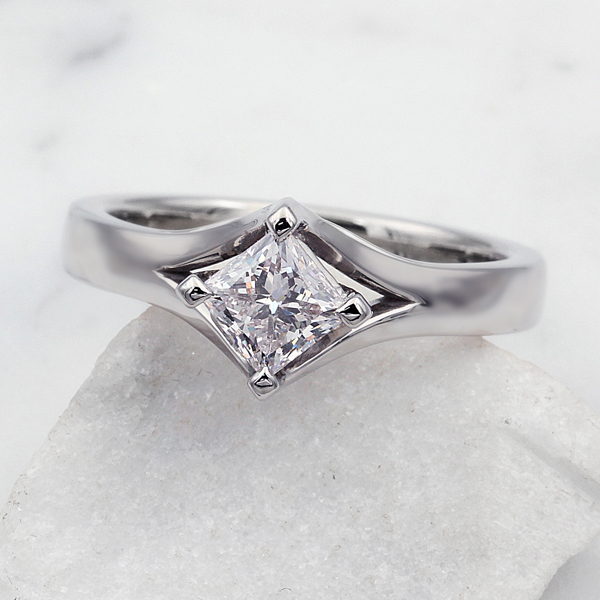 Princess cut diamond clearance set on angle