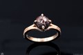 Solitaire Princess Cut Engagement Ring with Raw Diamond and Machinist Textured Band