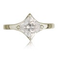 Solitaire Engagement Ring Princess Cut Split Cathedral Princess Cut