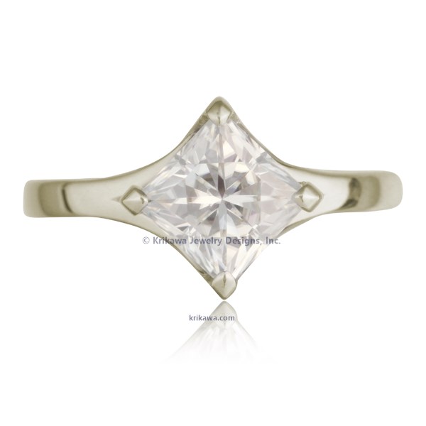 Solitaire Engagement Ring Princess Cut Split Cathedral Princess Cut