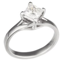 Solitaire Engagement Ring Princess Cut Split Cathedral Princess Cut