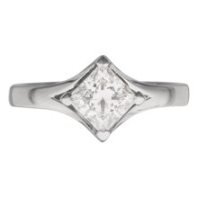 Solitaire Engagement Ring Princess Cut Split Cathedral Princess Cut - top view