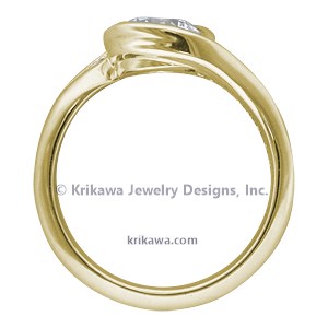 Carved Wave Engagement Ring