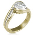 Carved Wave Engagement Ring