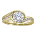 Carved Wave Engagement Ring