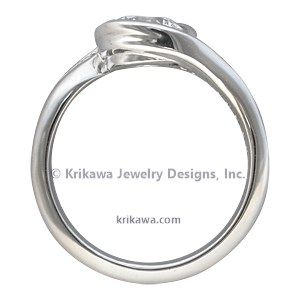 Carved Wave Engagement Ring