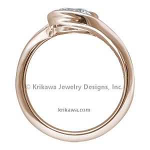 Carved Wave Engagement Ring