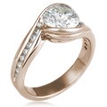 Carved Wave Engagement Ring