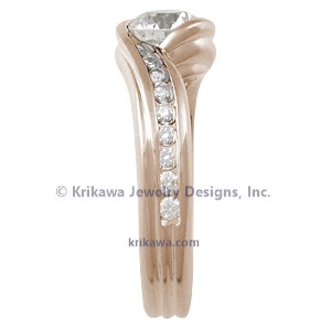 Carved Wave Engagement Ring