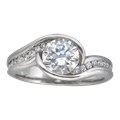 Carved Wave Engagement Ring