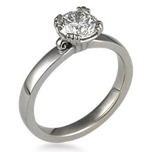 Carved Leaf Engagement Ring