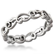 Delicate Leaf Wedding Band