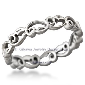 Delicate Leaf Wedding Band