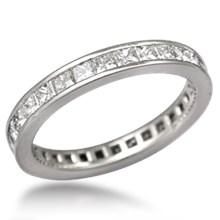 Diamond Channel Princess Eternity Wedding Band