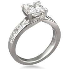 Carved Vine Engagement Ring
