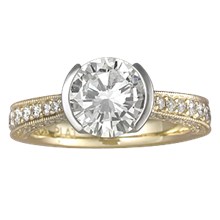 Brilliant Taper Pave Engagement Ring - top view